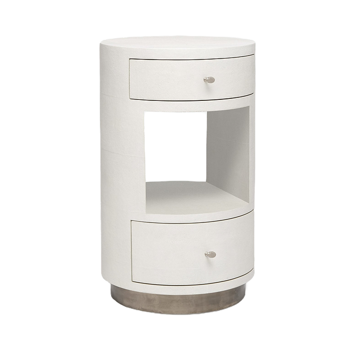 White Shagreen Nightstand