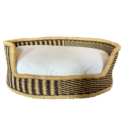 Black & Tan Woven Small Pet Bed