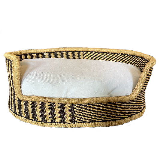 Black & Tan Woven Small Pet Bed