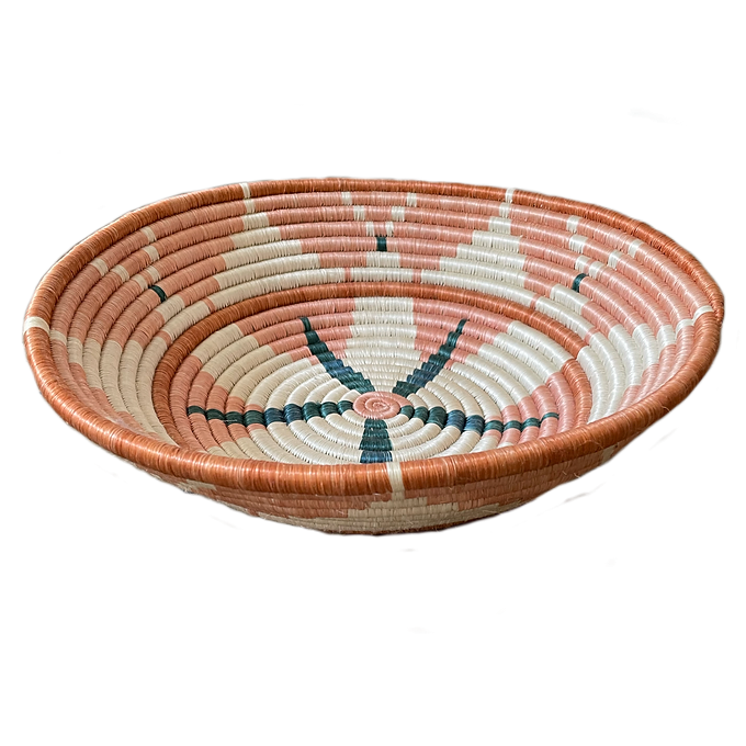 Woven Peach & White Decorative Bowl