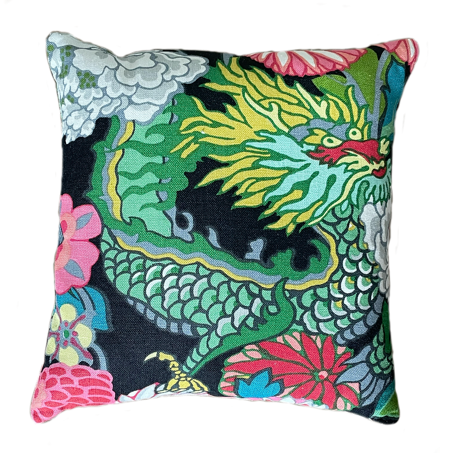 Dragon Print Pillow