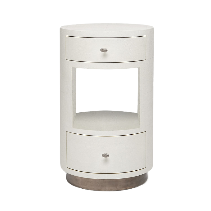 White Shagreen Nightstand