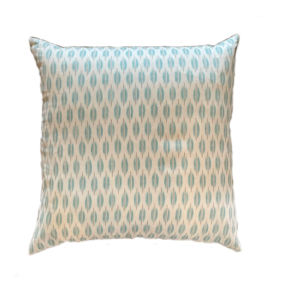 Aqua & White Print Pillow