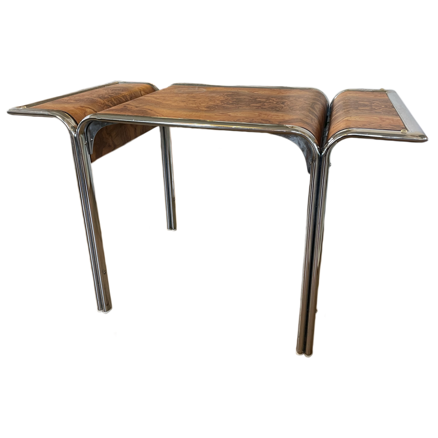 Burled Wood & Metal Desk