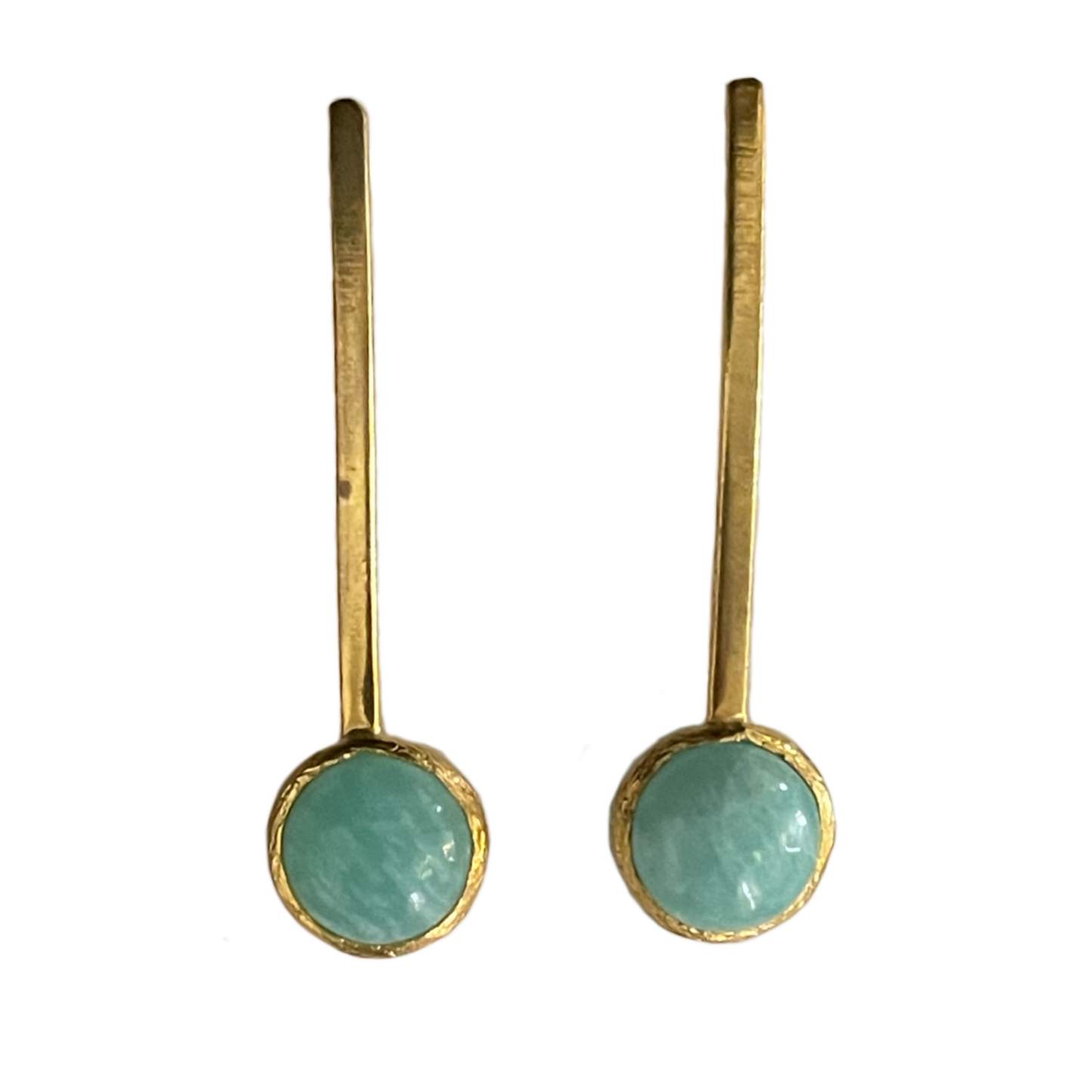 Gold & Aqua Drop Earrings