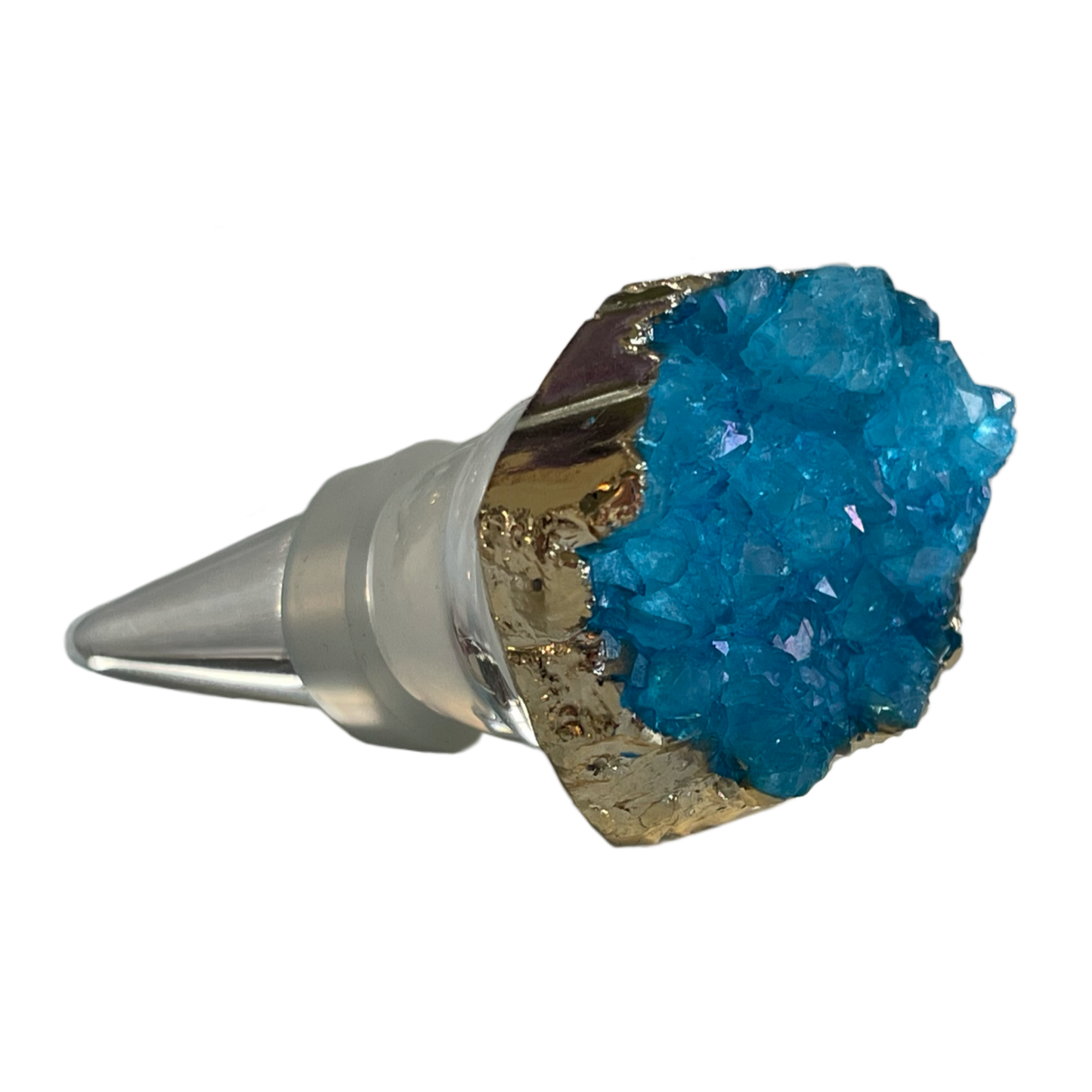 Blue & Gold Crystal Bottle Stopper
