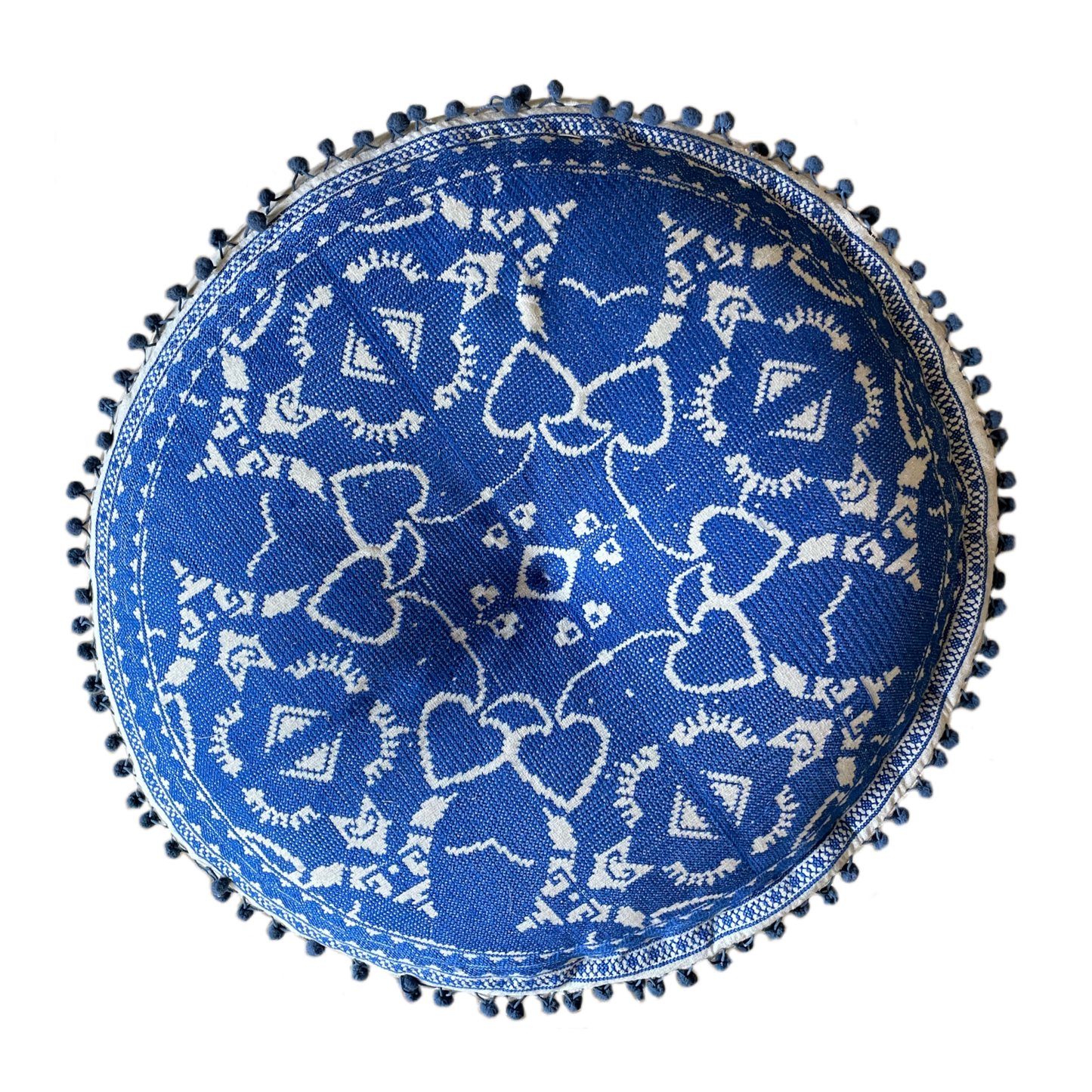 Blue & White Floor Pouf