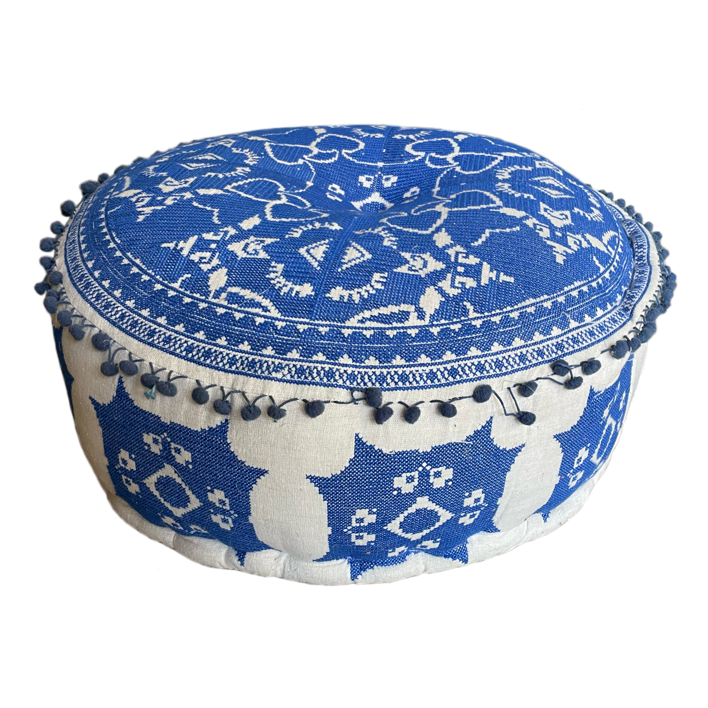 Blue & White Floor Pouf