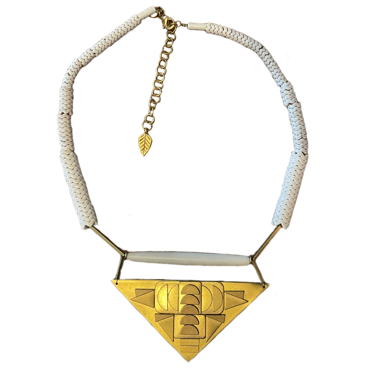 Brass & White Statement Necklace