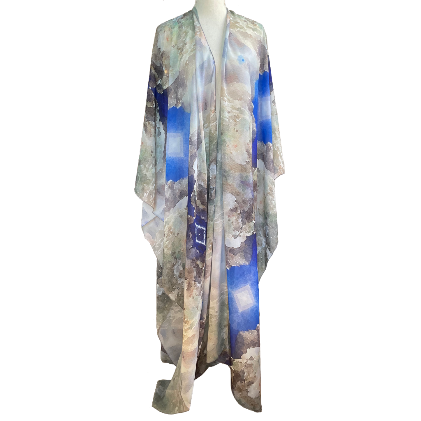 Printed Chiffon Full-Length Caftan