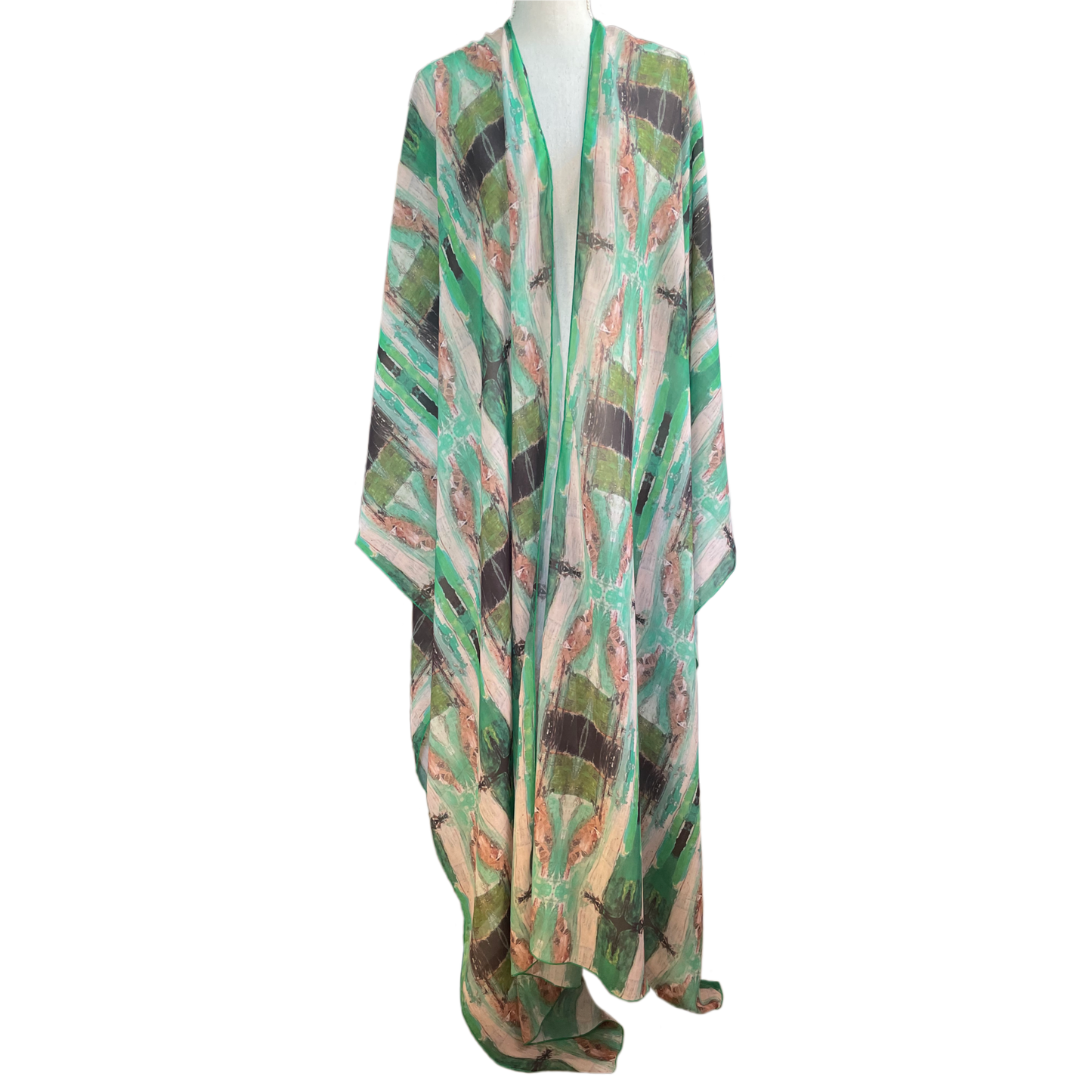 Printed Chiffon Full-Length Caftan