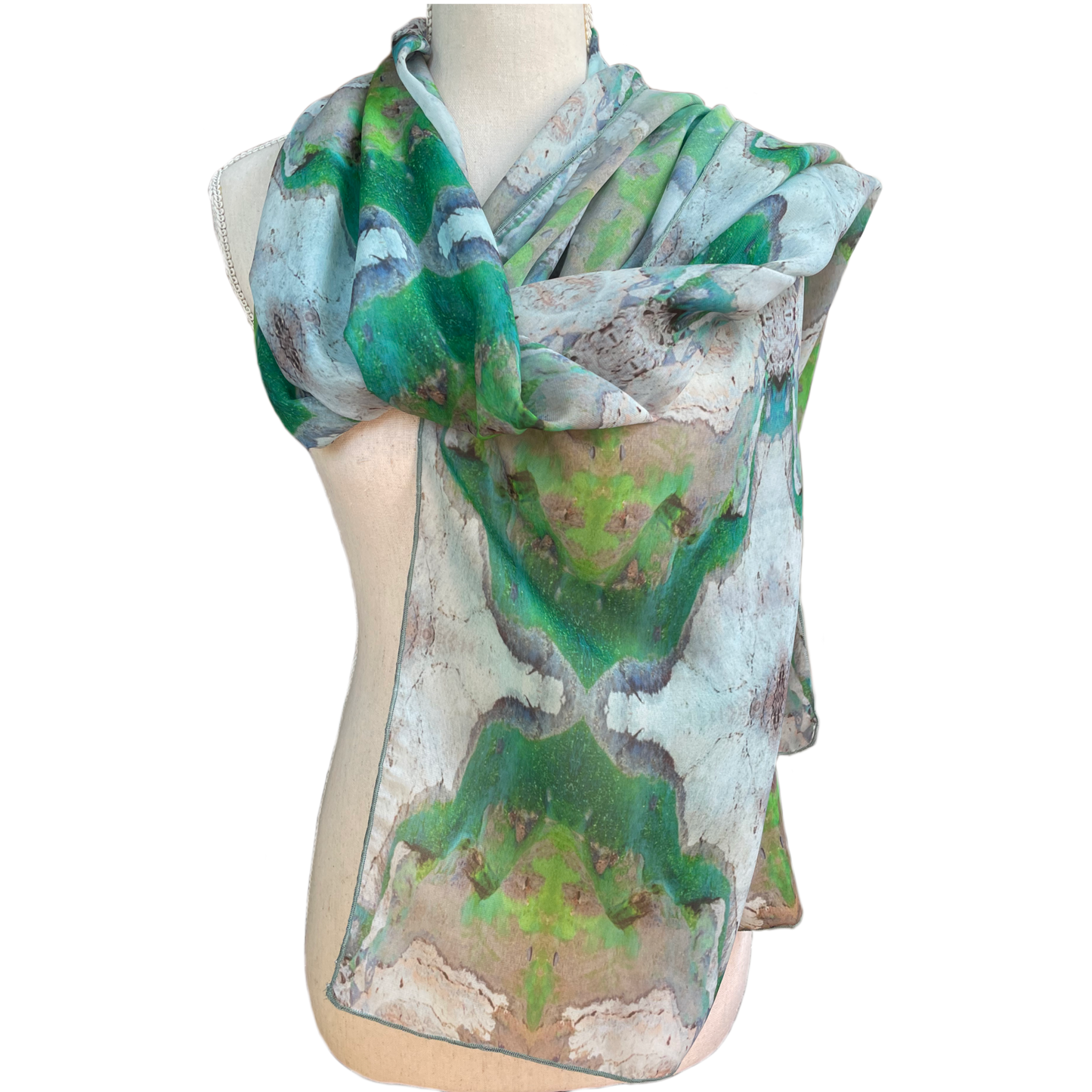 Painterly Printed Chiffon Scarf