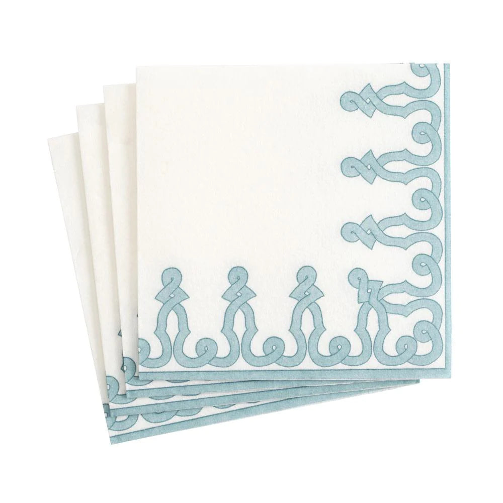 Dessin Stone Blue Paper Linen Napkins