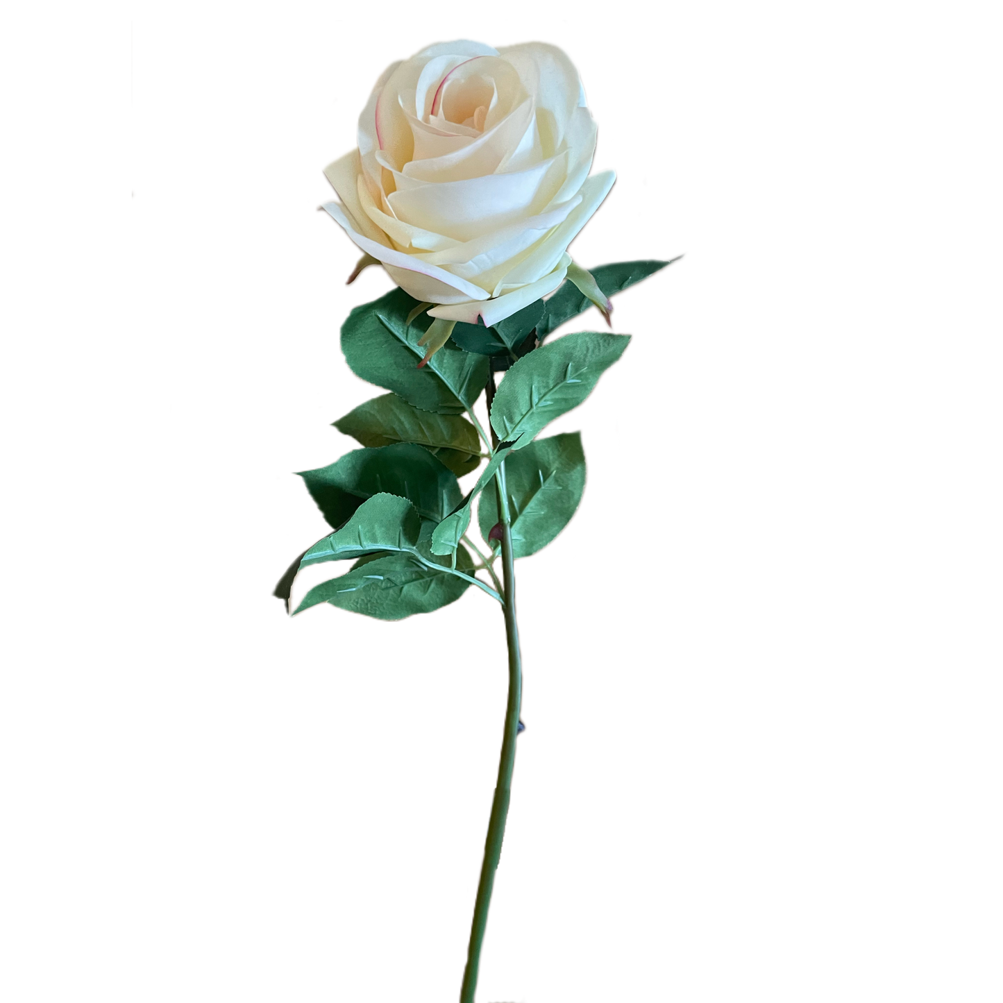 Long Stem White Rose Faux Flower