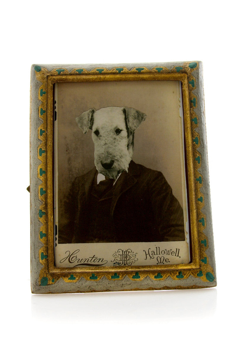 Gray & Gold Lattice Frame