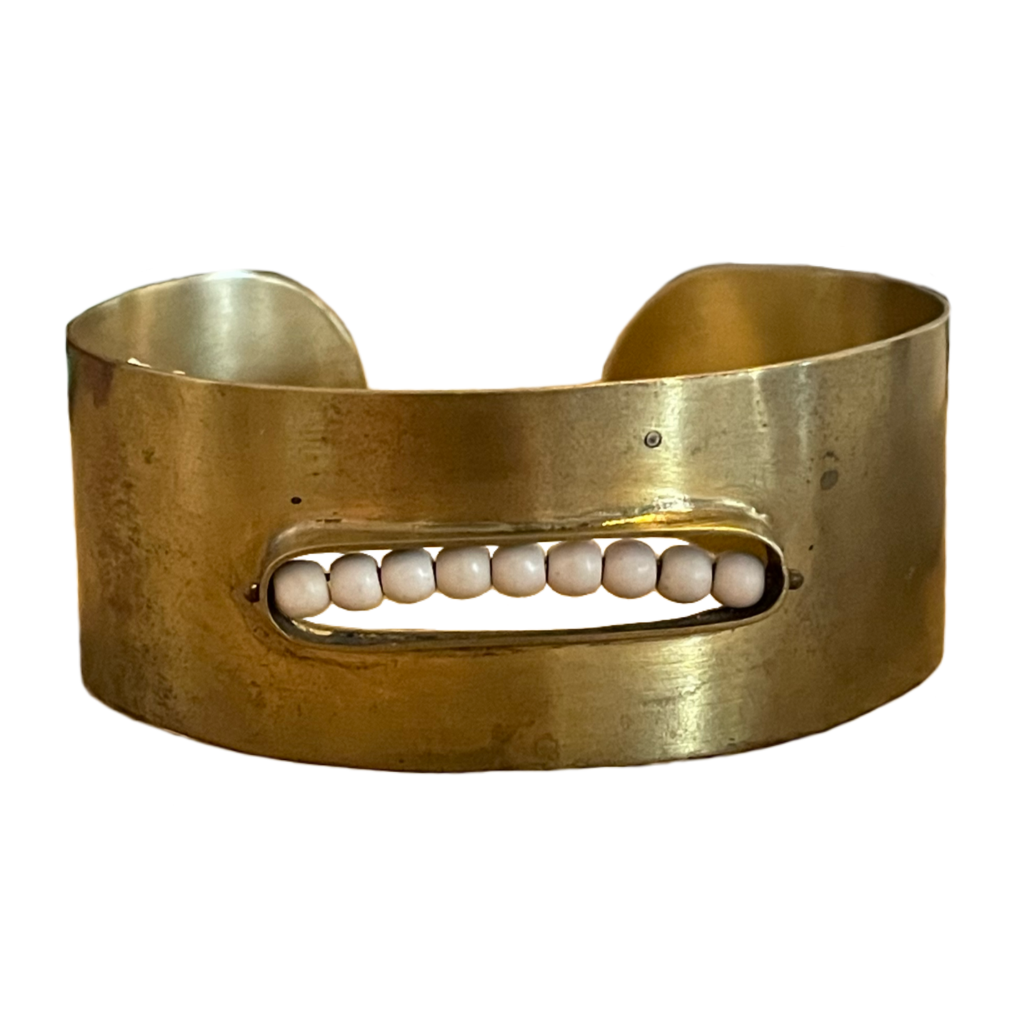 Brass Howlite Bead Cuff