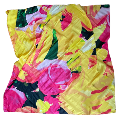 Bright Painterly Abstract Silk Scarf