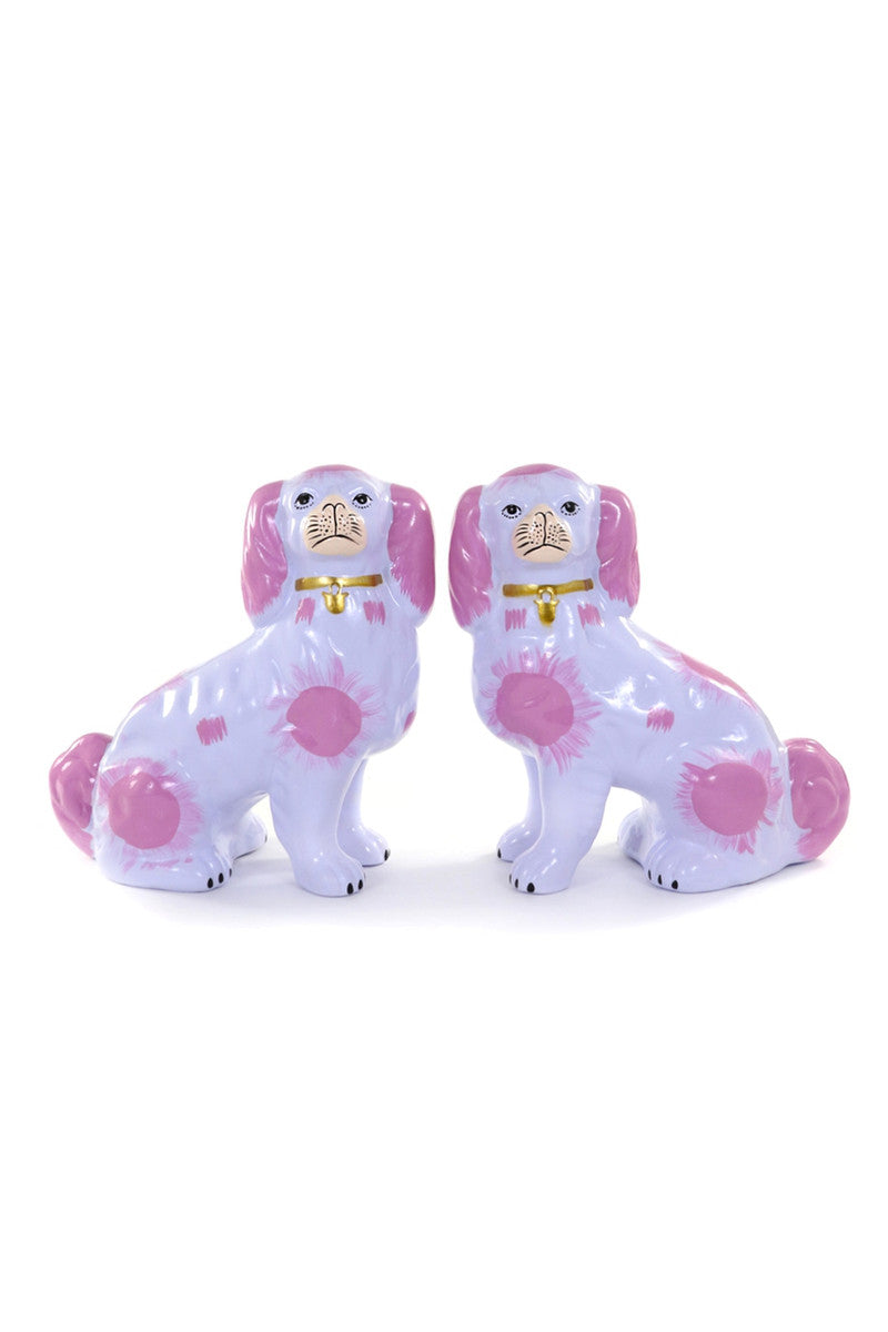 Purple & Pink Staffordshire Dogs