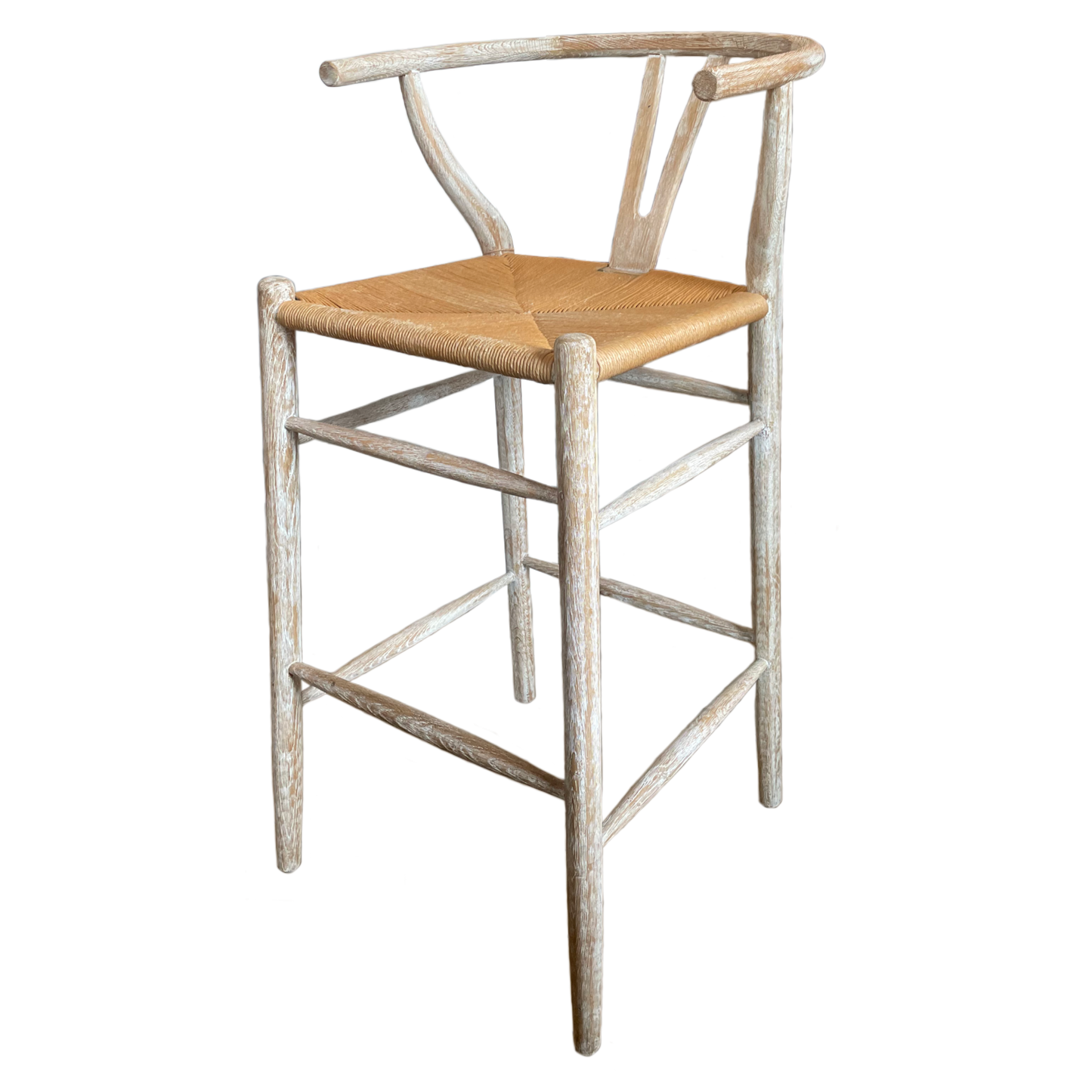 Rustic Wood & Woven Rope Stool