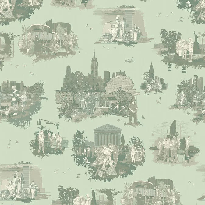 New York Toile Wallpaper