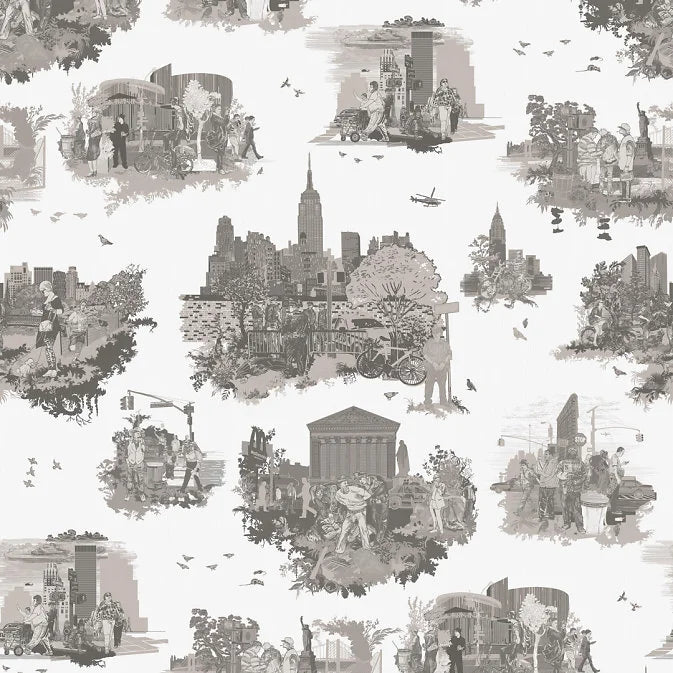 New York Toile Wallpaper