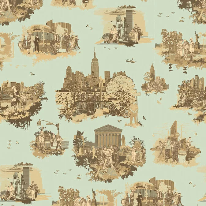 New York Toile Wallpaper