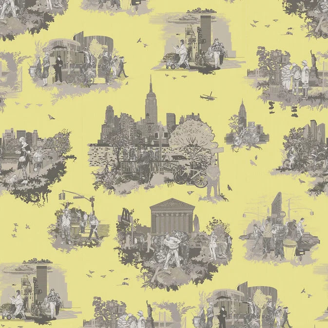 New York Toile Wallpaper