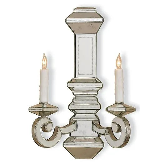 Two Light Mirrored Sconce