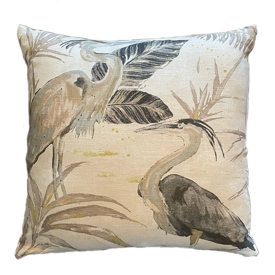 Crane Bird Print Pillow