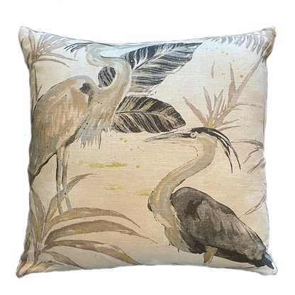 Crane Bird Print Pillow