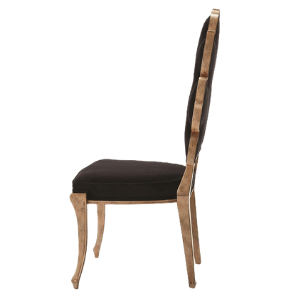 Black Velvet Leaf-Back Dining Chair