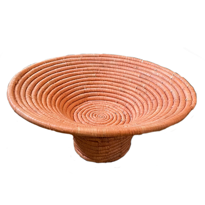 Peach Woven Pedestal Bowl