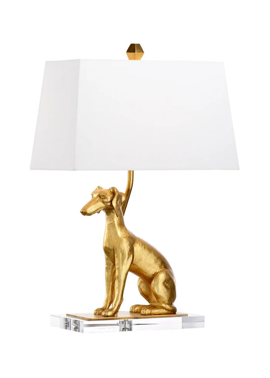 Gold Dog Table Lamp