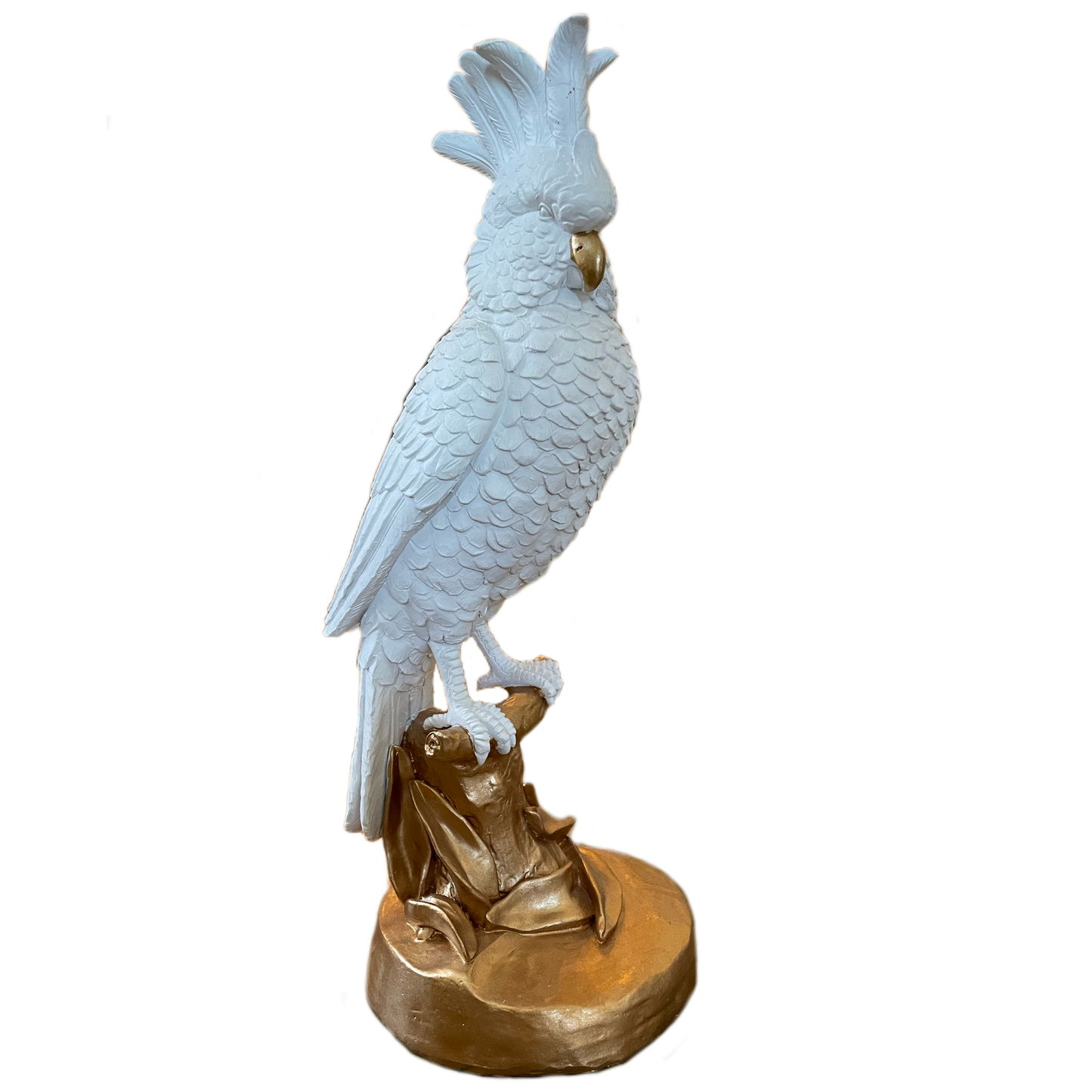 Gilded White Perched Parrot