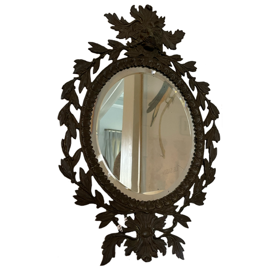 Small Antique Iron Mirror