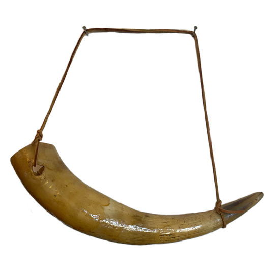 Cow Horn with leather strap