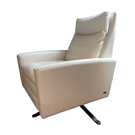 Cream Leather Recliner Armchair