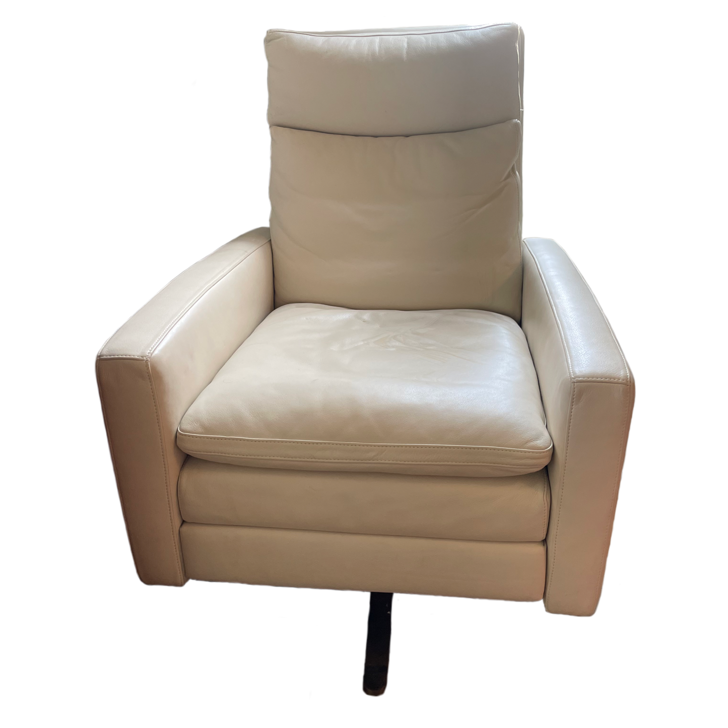 Cream Leather Recliner Armchair
