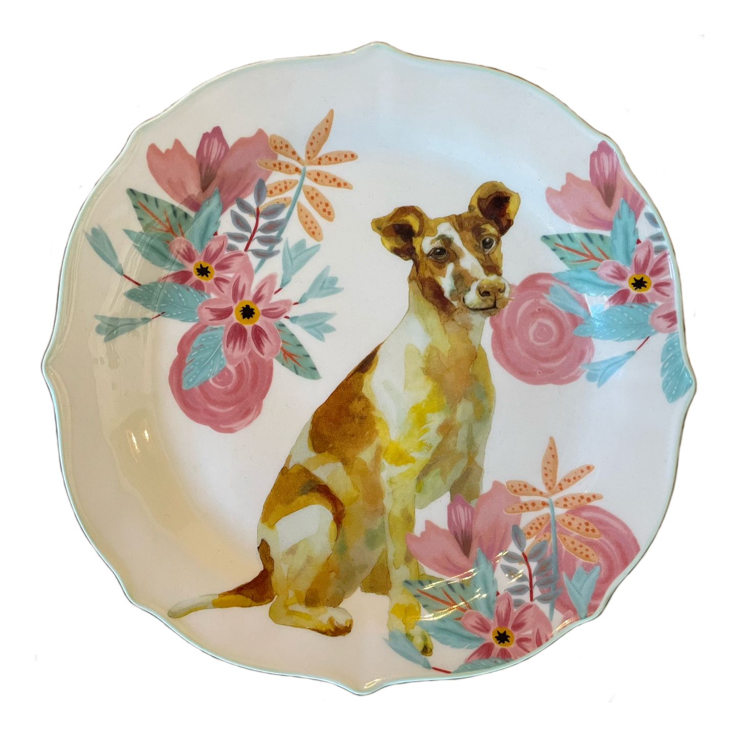Dogs & Flowers Plate