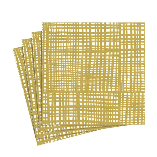 Gold & White Paper Linen Napkins