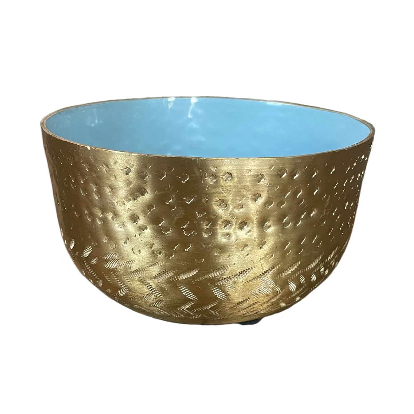 Gold & Blue Hammered Bowl
