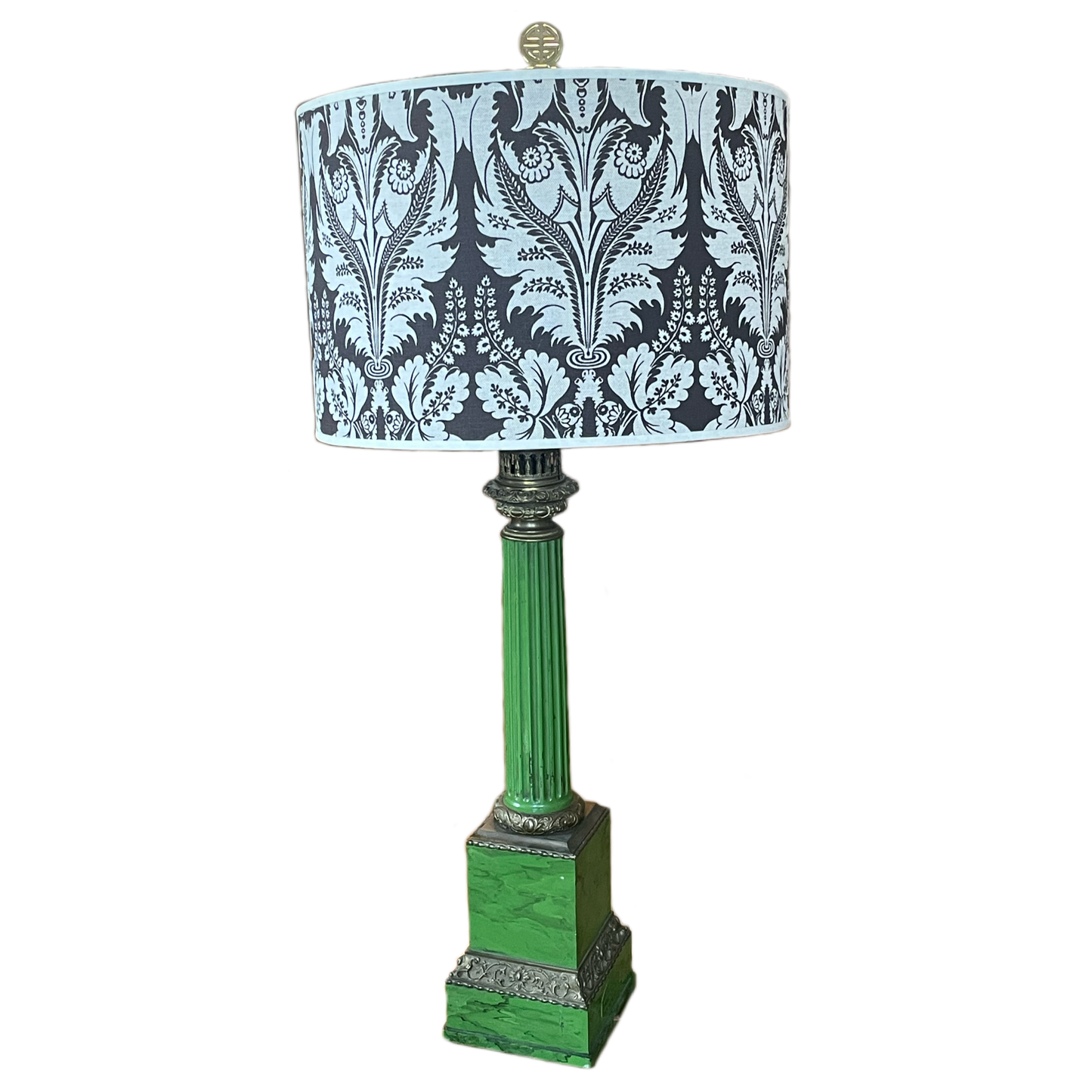 Green & Brass Table Lamp