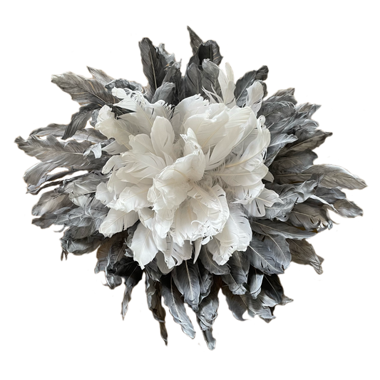 Grey & White Feather Bloom