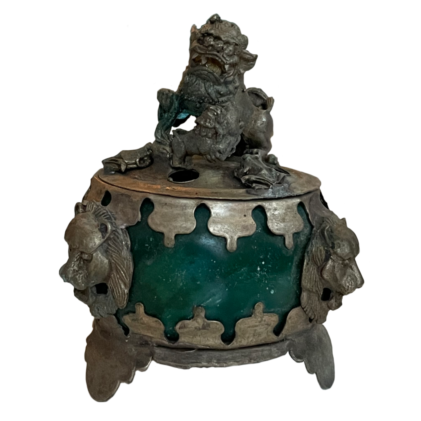 Vintage Chinese Lion Incense Container