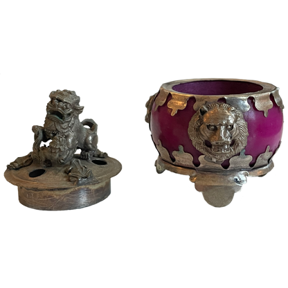 Vintage Chinese Lion Incense Container