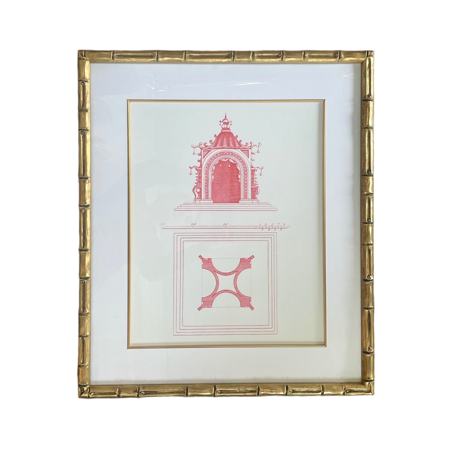 Coral Pagoda Framed Lithograph