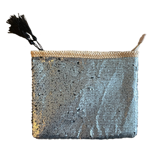 Silver Sequin Pouch